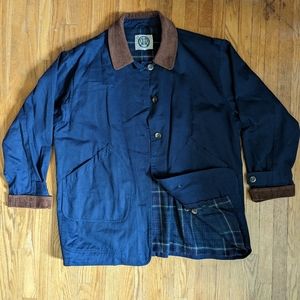 Vintage Blue Chore Jacket with Corduroy Collar